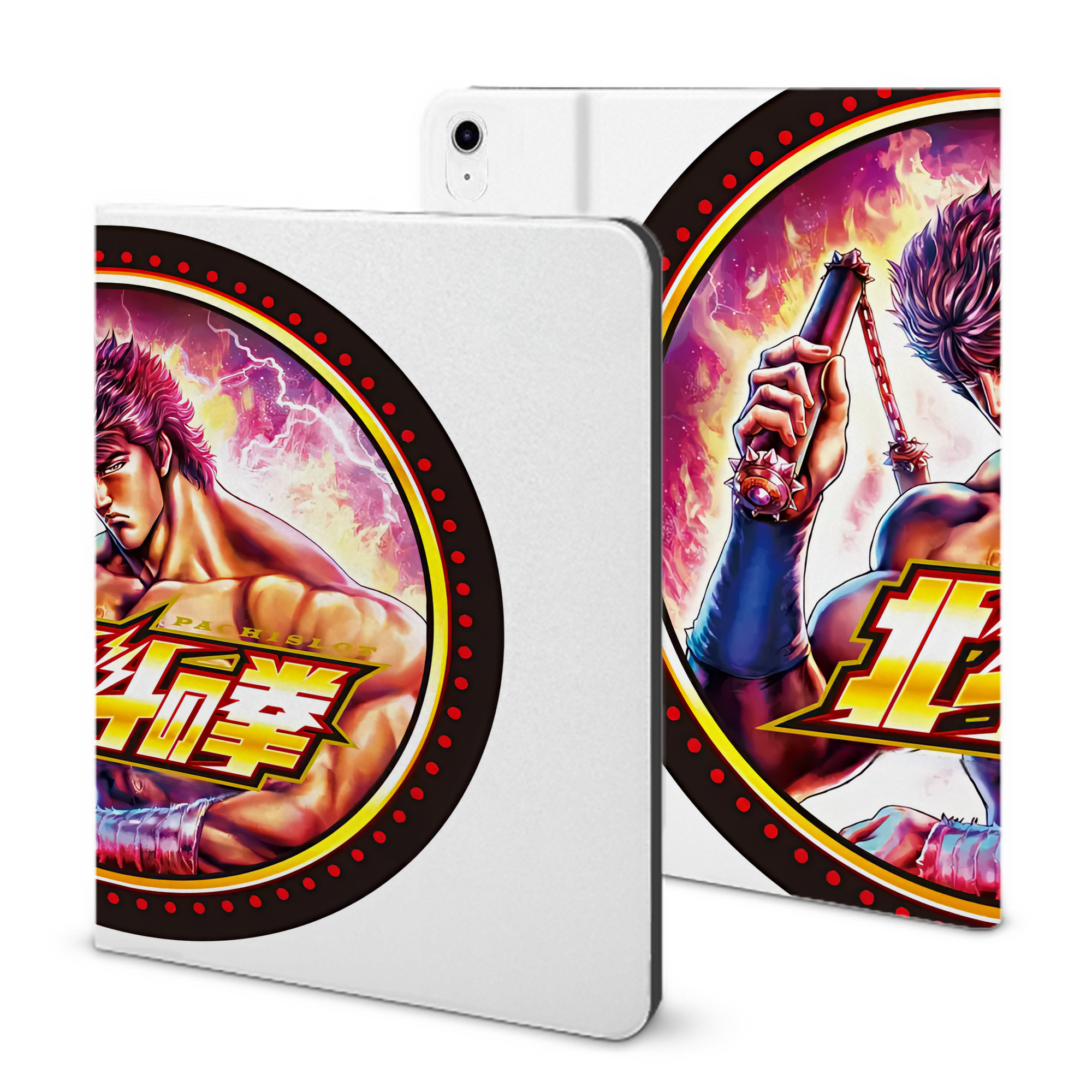 （画像用） 北斗の拳 Fist of the North Star IPad ケース ブック型 PUレザー TPU 耐衝撃 軽量 薄型 ペン収納なし 全面保護 IPad 各モデル対応